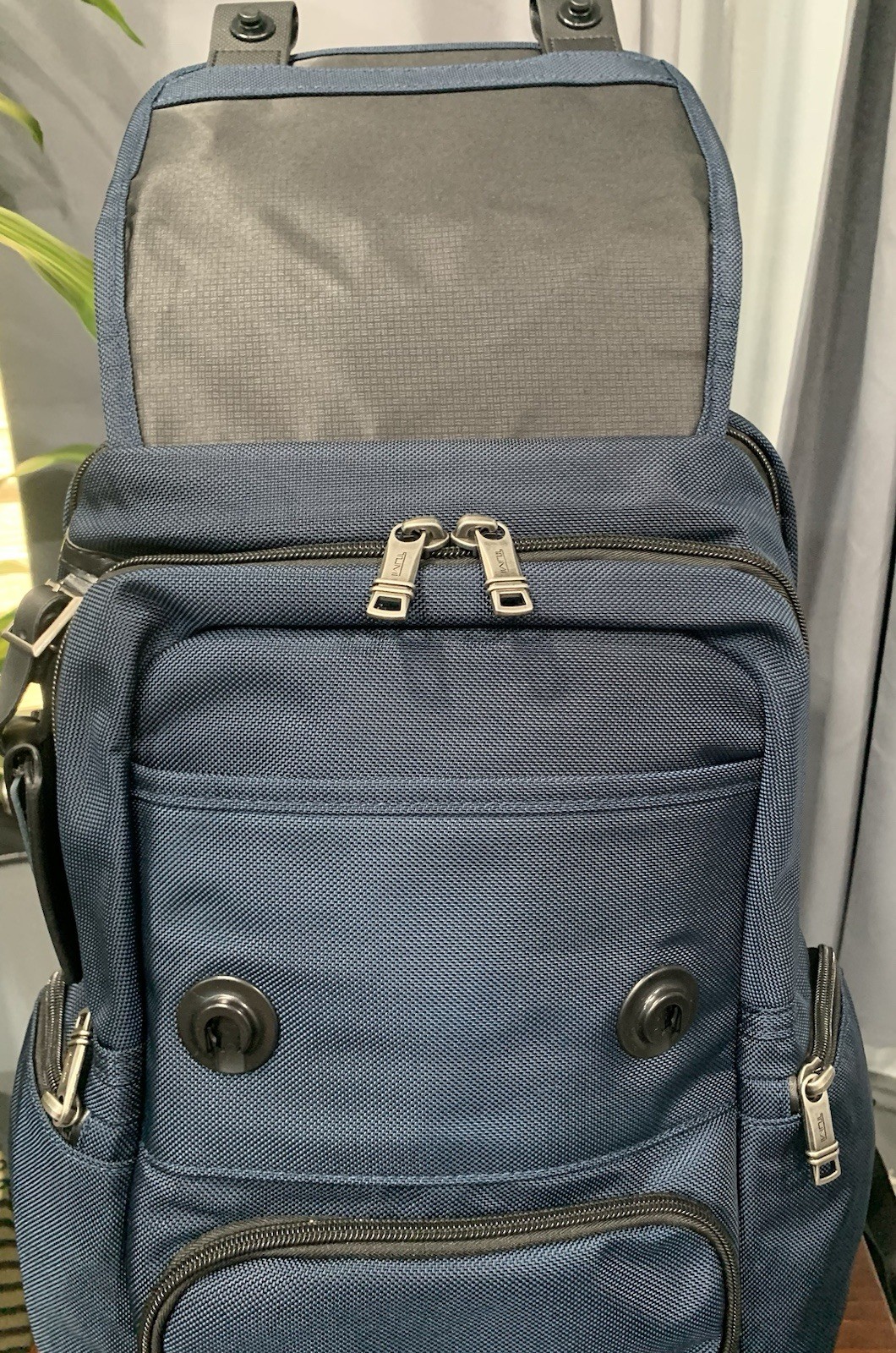 Tumi Alpha Bravo Top Flap Lid Backpack $595 Navy