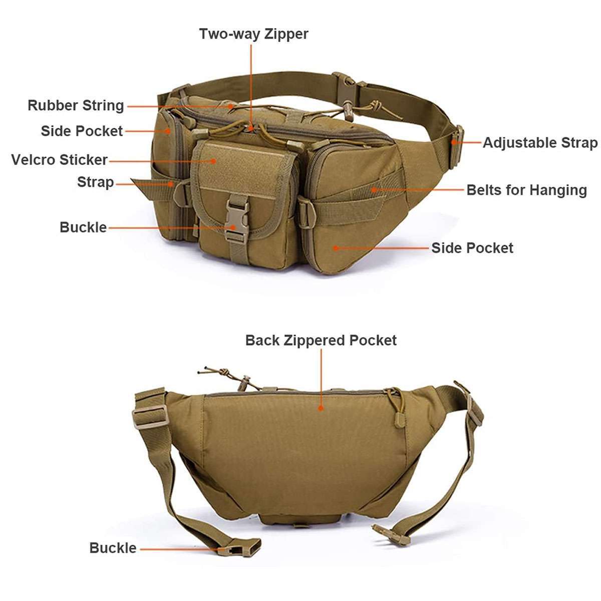 Utility Tactical Waist Fanny Pack Pouch Military Camping Hiking Belt Bag