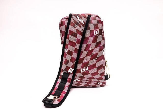 Hitman Crossbody Luxury Slingbag. Vegan leather, ripple print, suede interior!