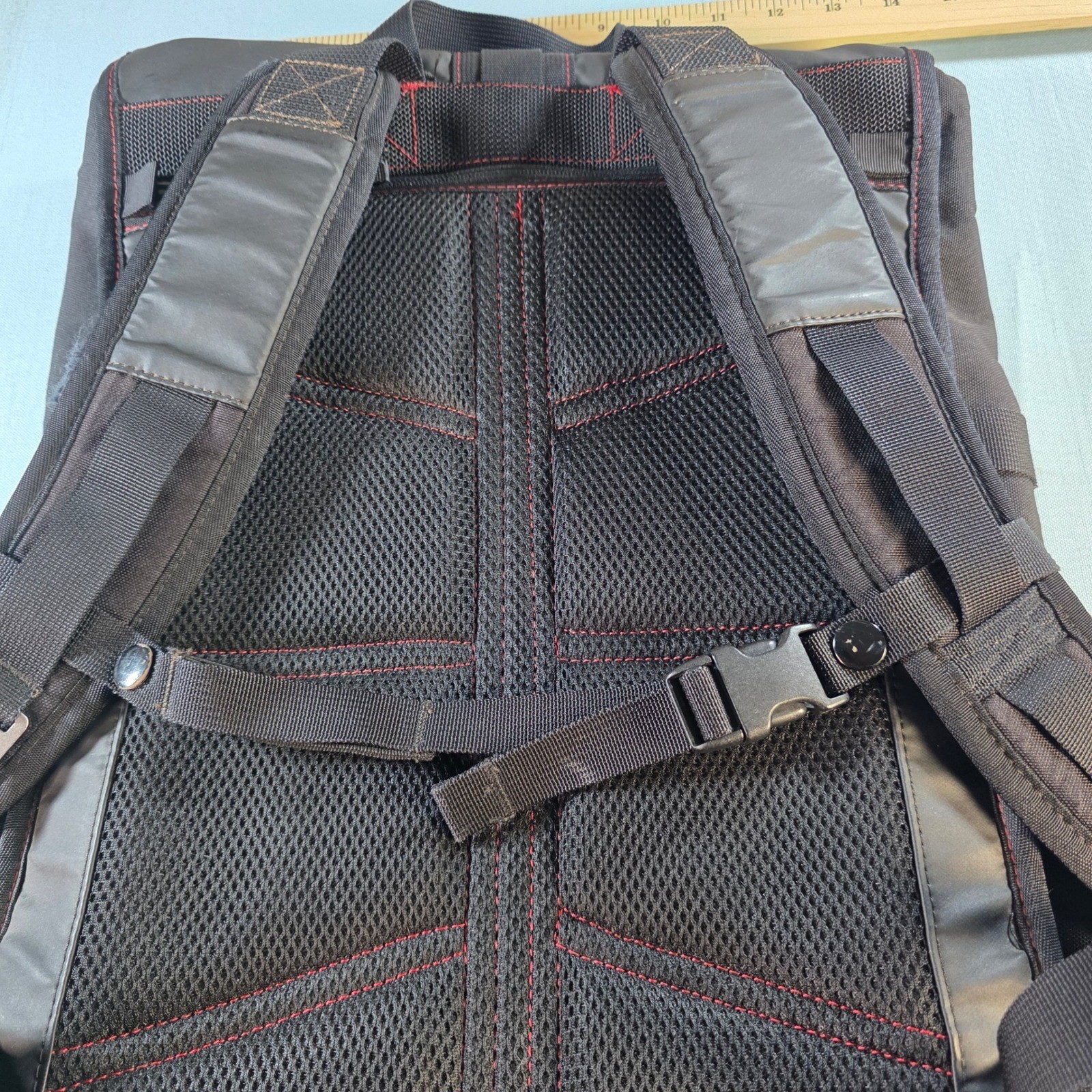 Timbuk2 San Francisco Spire Laptop Backpack Black Red Trim Roll Top Commuter Bag