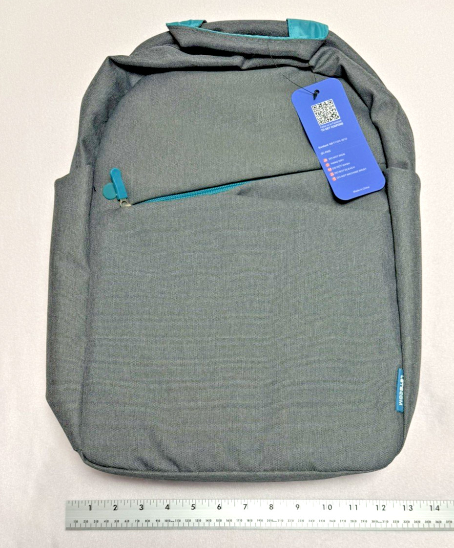 NEW Letscom Backpack Lightweight 15-Inch Laptop Carrier Travel Bag Gray NEW