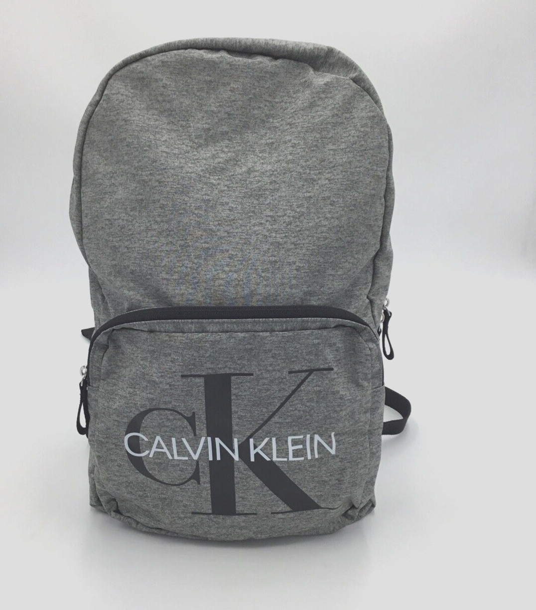 Calvin Klein Monogram Logo Back-To-School Jersey Backpack, Heather Grey