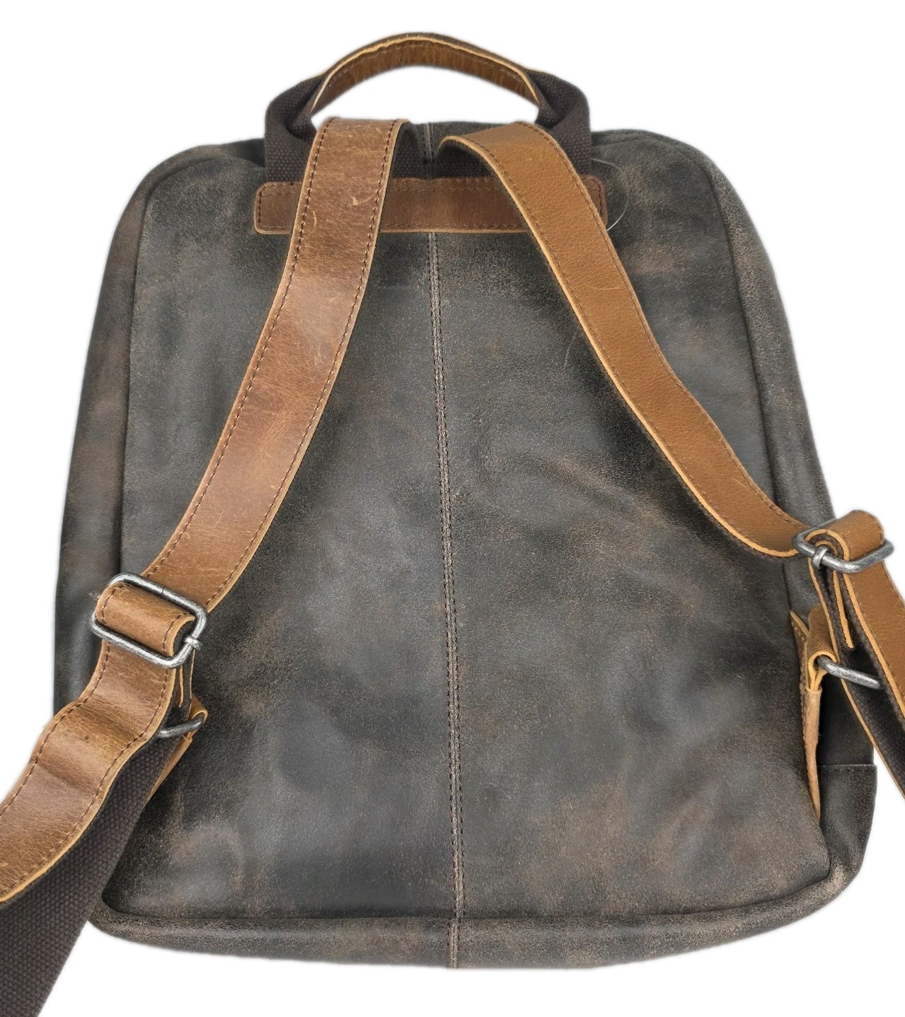 JACK GEORGES Dakota Laptop Backpack Distressed BUFFALO Leather RS516 (BROWN) New