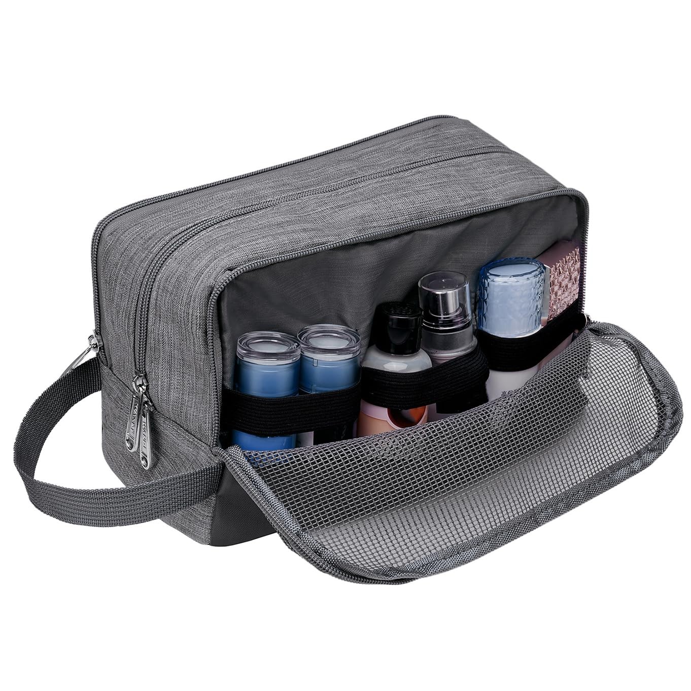 Toiletry Bag for Men Hanging Dopp 10.2×4.7×5.9 Inch (Pack of 1), Denim Grey