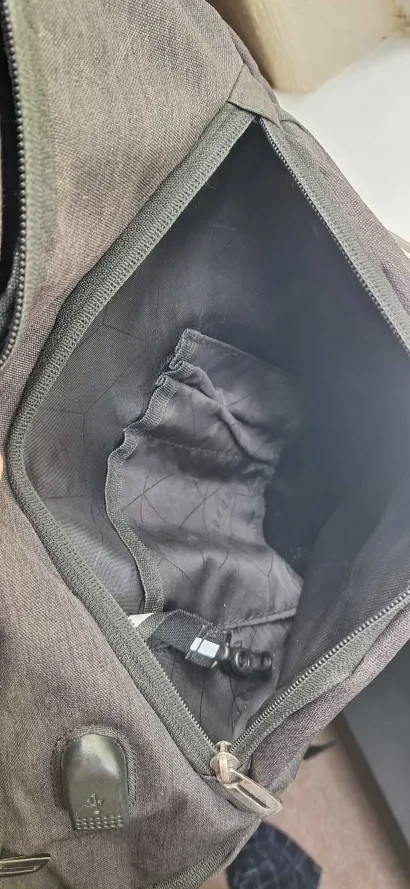 Crossbody Sling Backpack-Single Strap Shoulder Bag with USB Charging Port – Gray