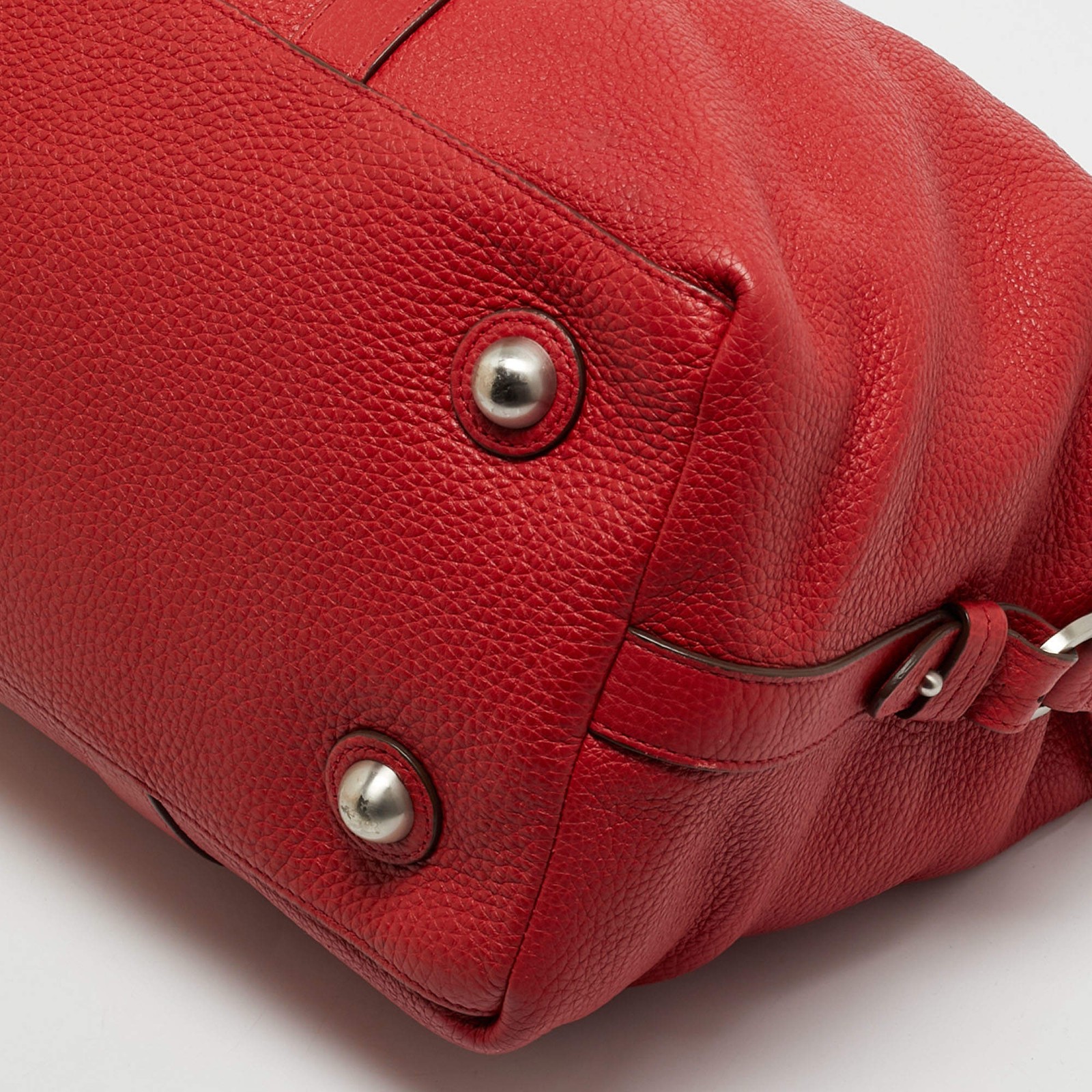 Mulberry Red Leather Duffel Bag