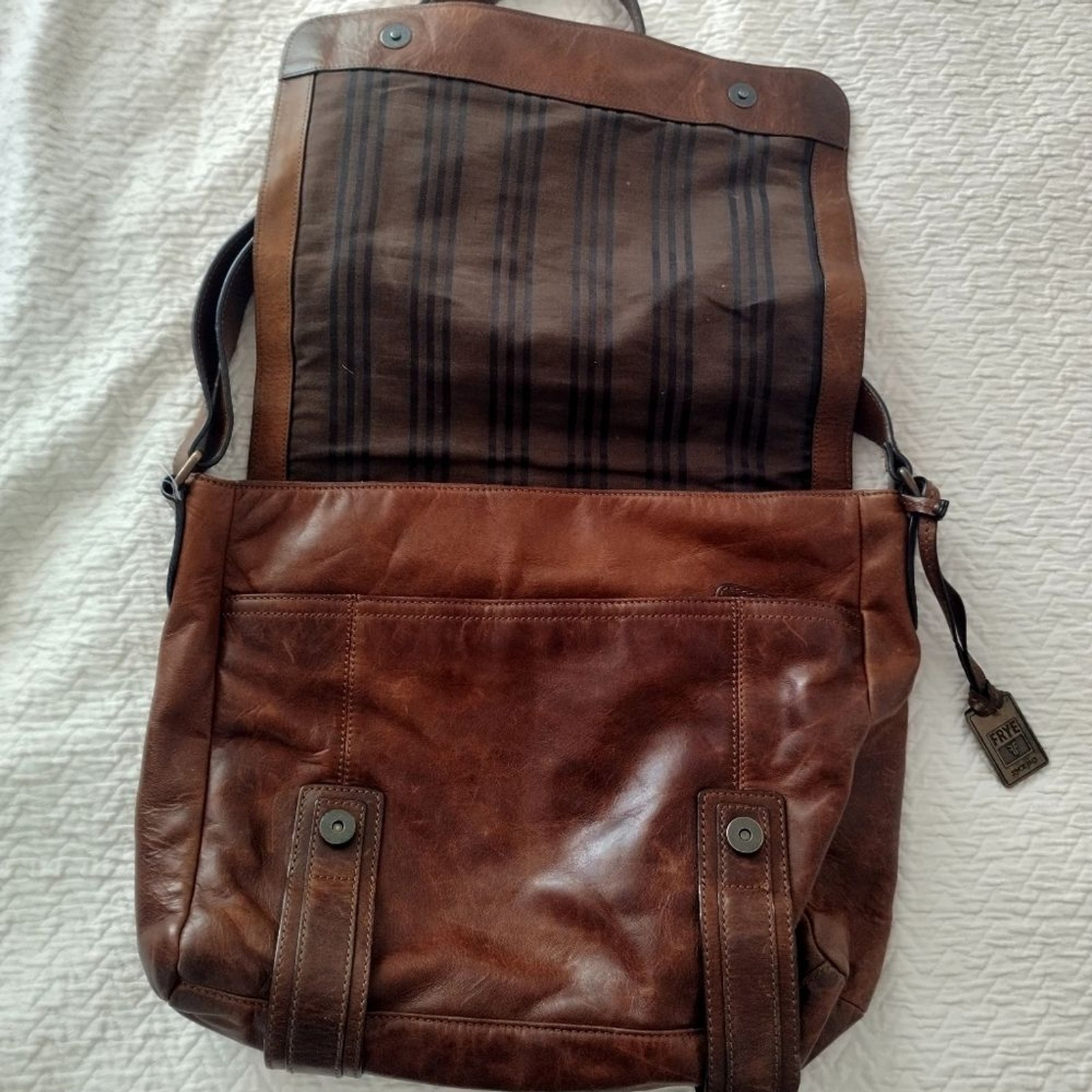 Frye Logan Brown Leather Messenger Bag
