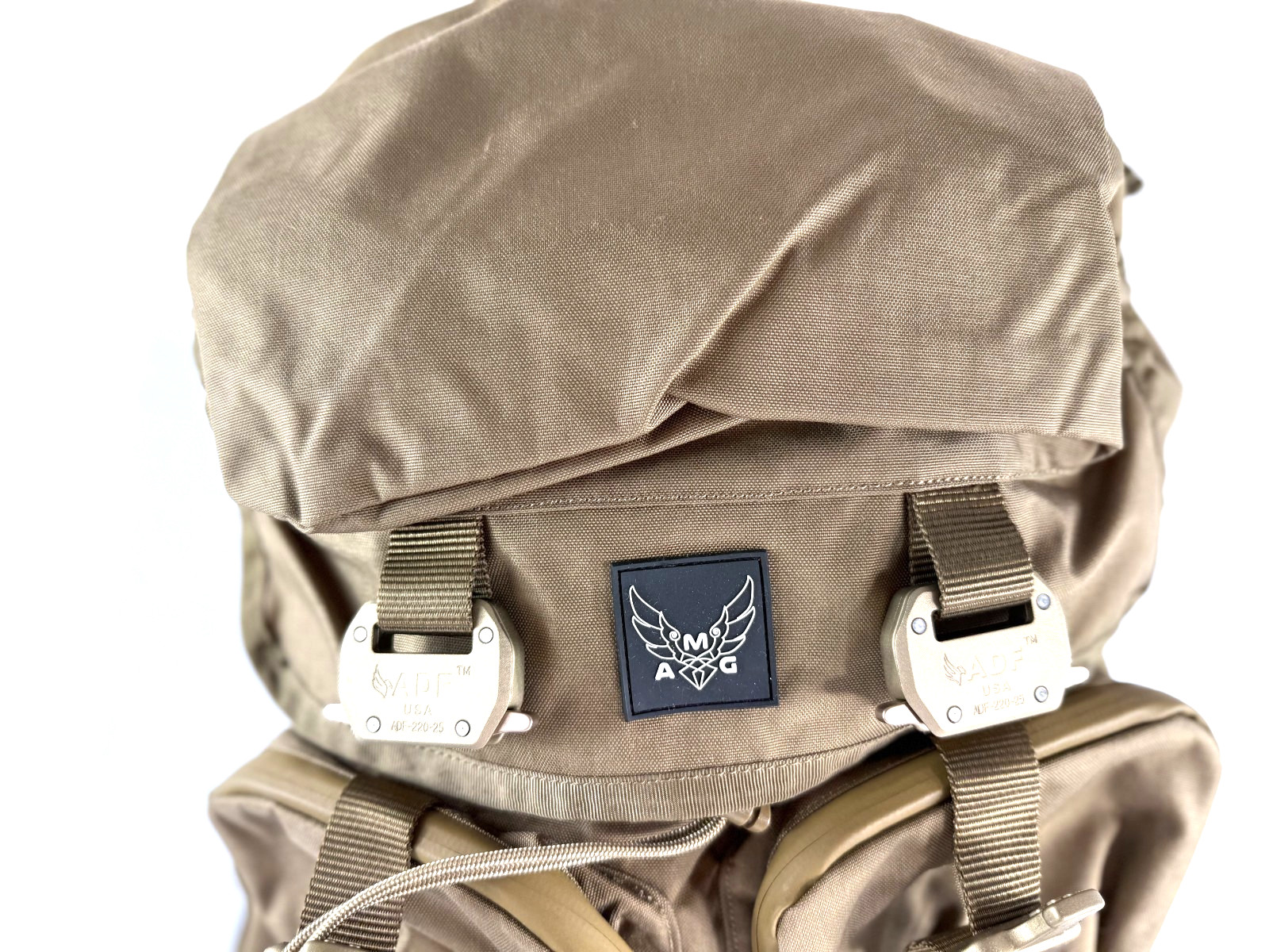 Atomic Mission Gear Parmia Utilitarian Backpack Signature Metal Buckles Coyote
