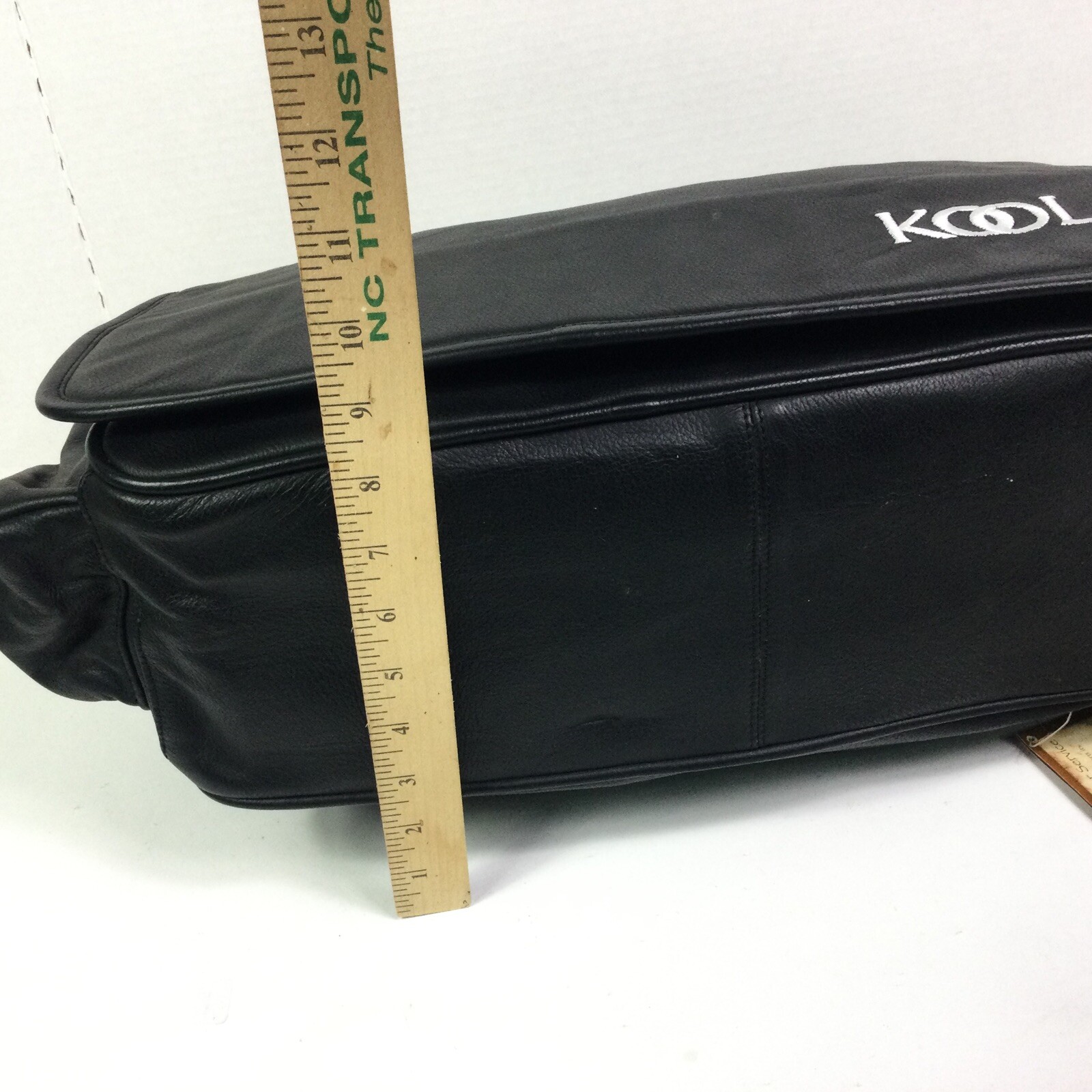 Canyon River Black Leather Travel / Messenger bag crossbody carry on 19x14x6