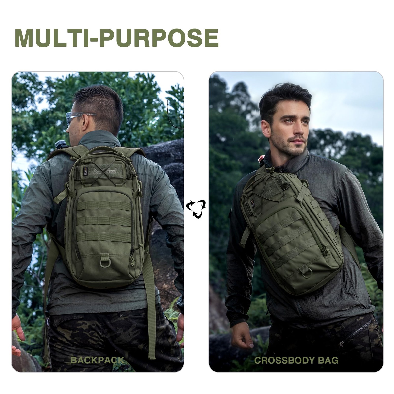 Small Tactical Backpack,Molle Military Rucksack Daypack for Hiking Traveling,…