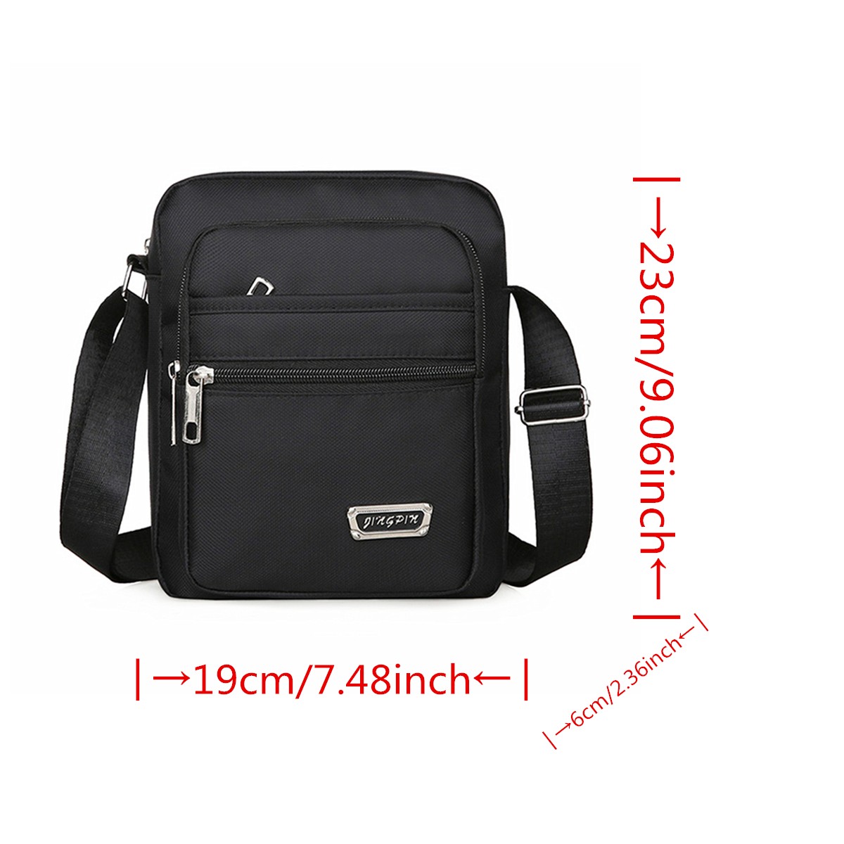 Men’s Shoulder Bag Casual Crossbody Bag Waterproof Fabric Multi Pocket Design