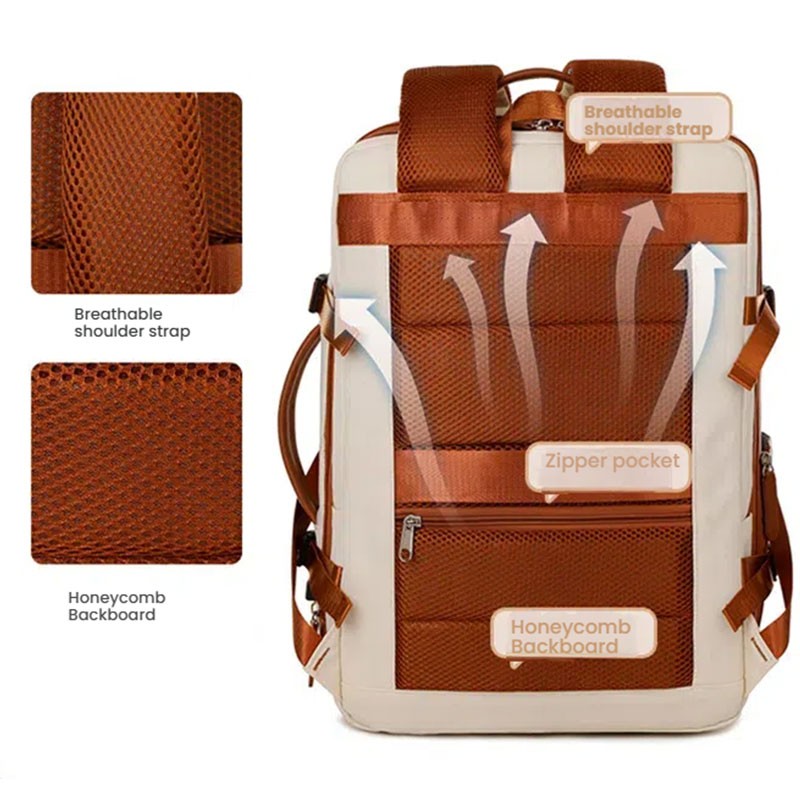 Expandable 15.6″ Laptop Backpack Business Travel Bag Large Capacity USB Charging