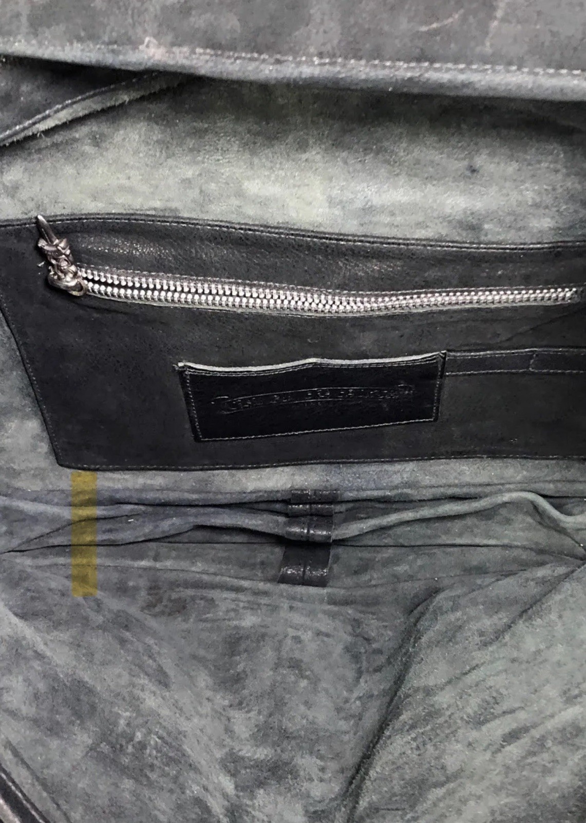 Vintage 90’s Chrome Hearts Cross Patches Gunslinger Black Leather Messenger Bag