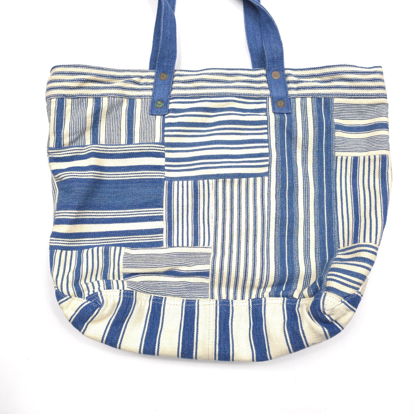 RRL Tote Bag Mens Naval Patchwork Striped Denim Double RL NWT Authentic