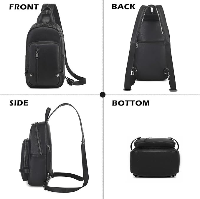 Crossbody Sling Backpack, Causal Unisex Daypack Cross Body Shoulder Purse -Gray