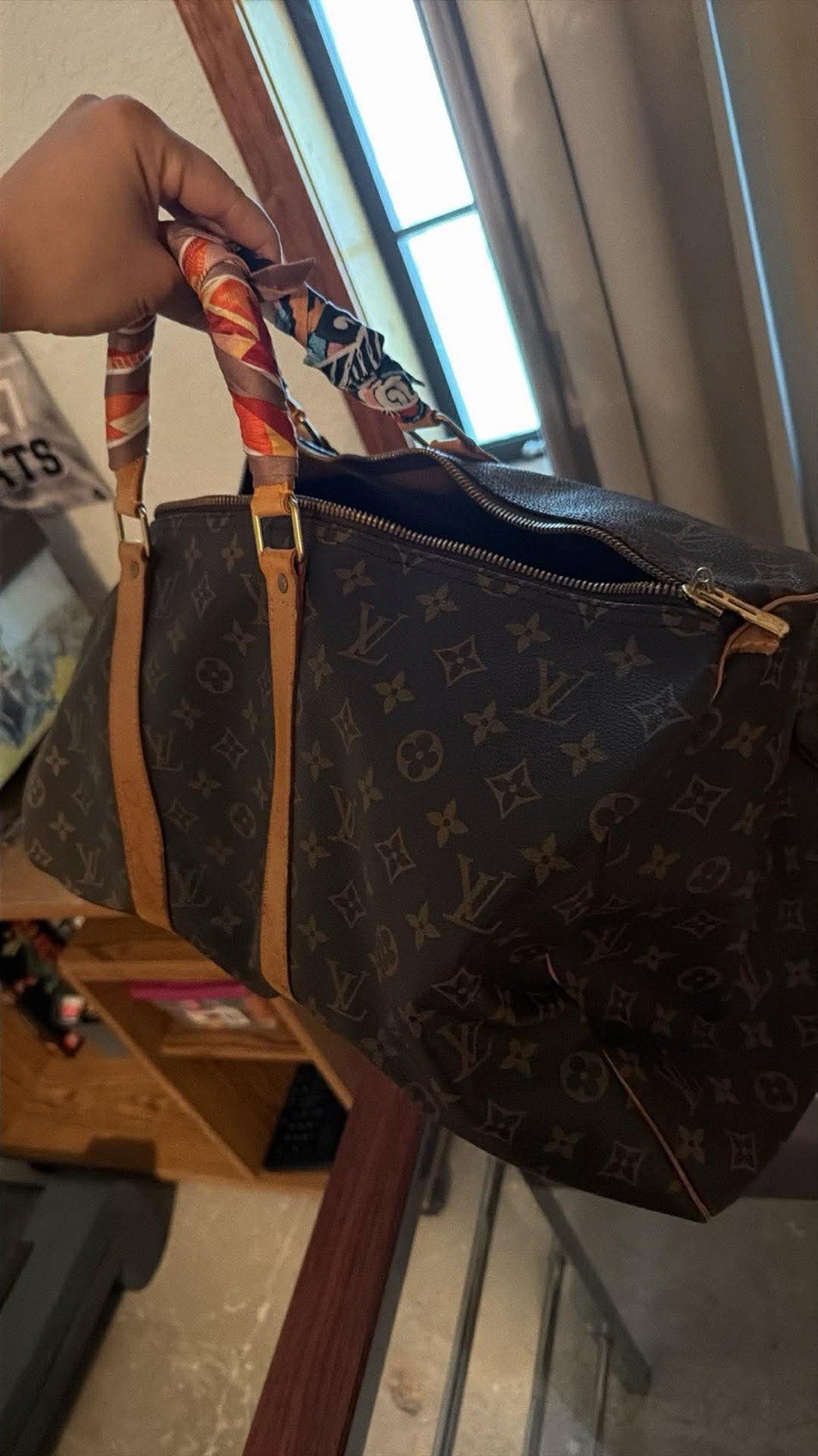 LOUIS VUITTON Keepall 55 Monogram Canvas Brown PVC Brown from Japan