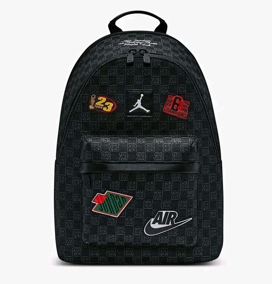 Nike Air Jordan Monogram 20L Black Patch Backpack Bookbag Bag MA9155-023 NEW