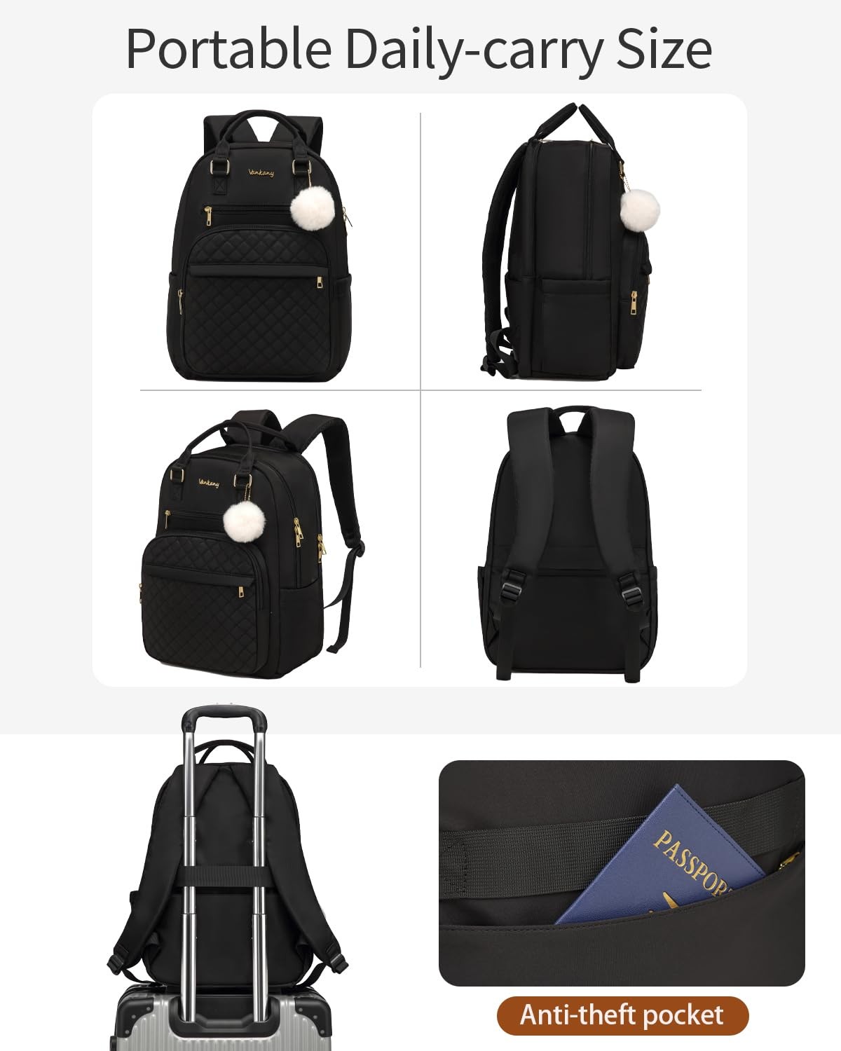 Laptop Backpack Women, School Backpack for Teen Girls Middle High School College