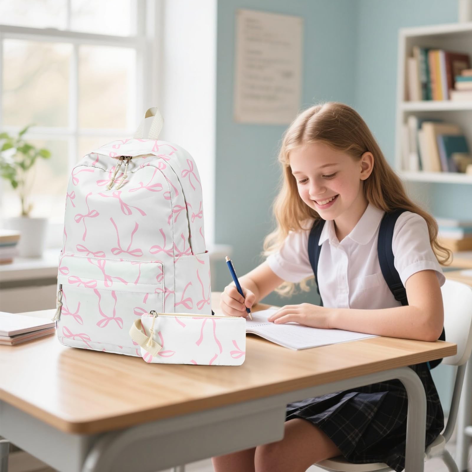 Teens Backpack Set Girls Backpack Lunch Pencil Bags Student Bookbags 3 in 1
