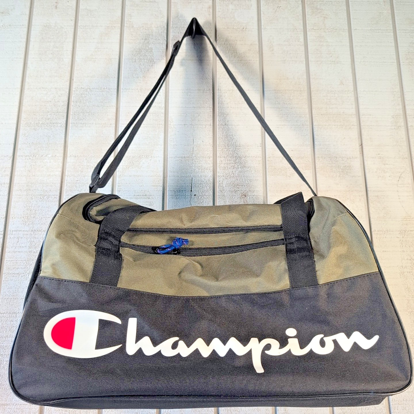 Champion Heather Olive Black Duffel Men’s Travel Gym Daily Active Duffle Bag