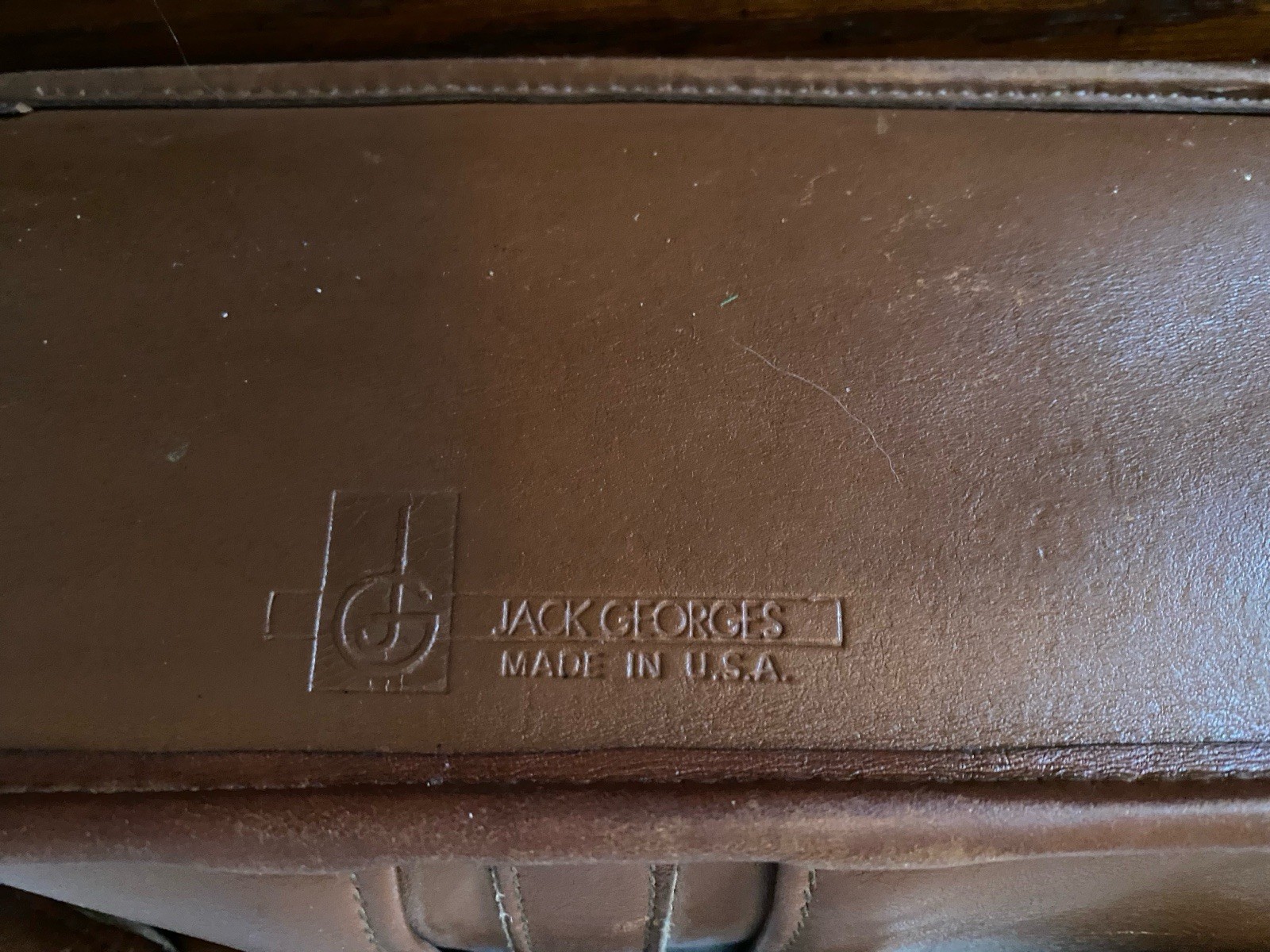 Jack Georges Leather Messenger Brief Bag Brown Handle Shoulder Laptop 16x11x5