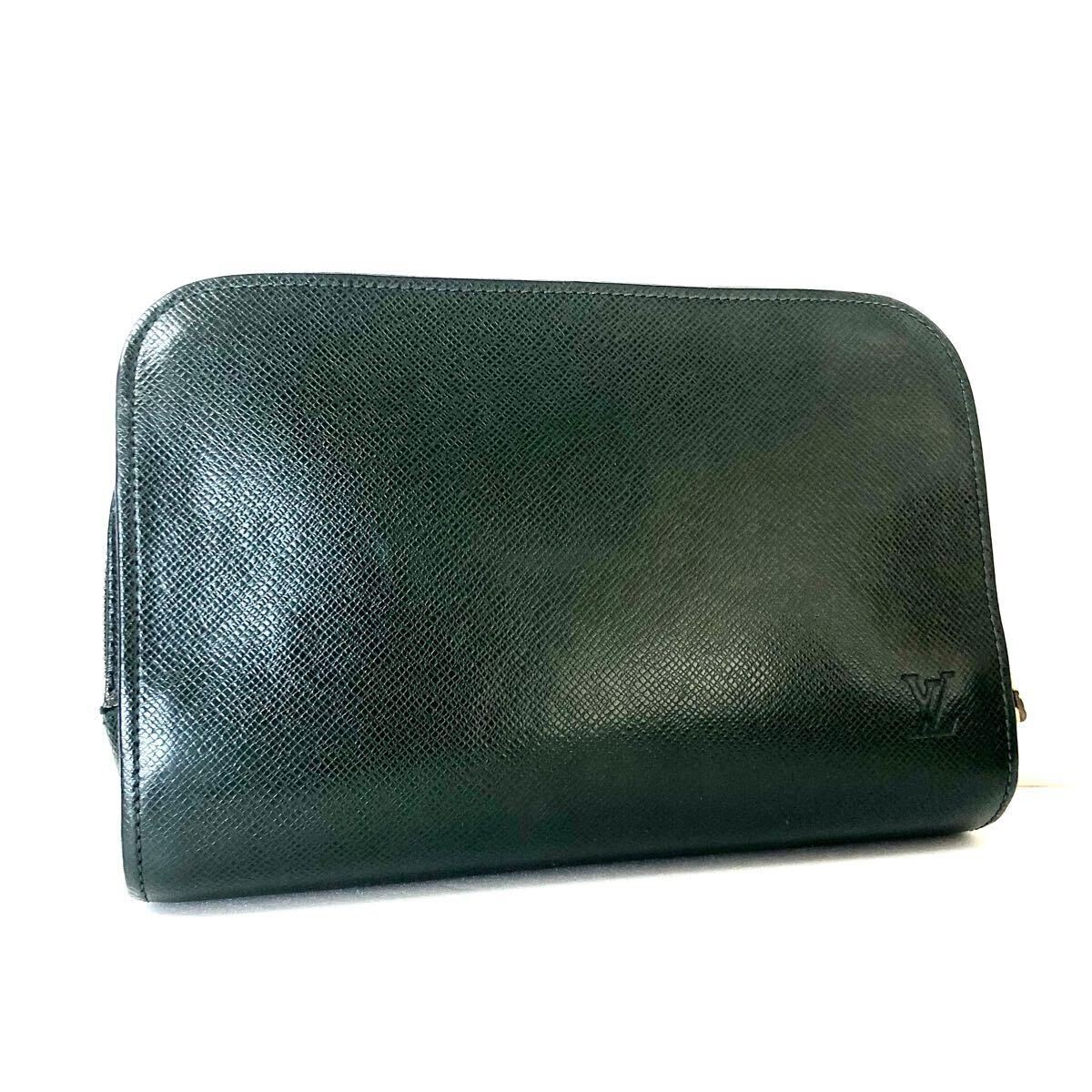 LOUIS VUITTON Taiga Episea Baikal Leather Second Bag Made in France 16×24.2x4cm