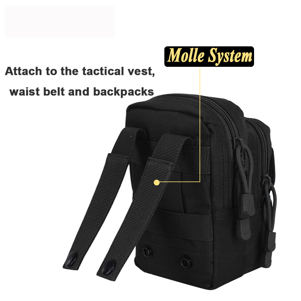 Tactical Molle Pouch EDC Multi-purpose Belt Waist Pack Bag Utility Phone Pocket