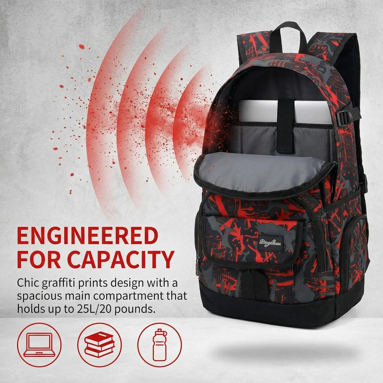 School Backpack Travel Bag for Men & Women Lightweight College Back Pack with La