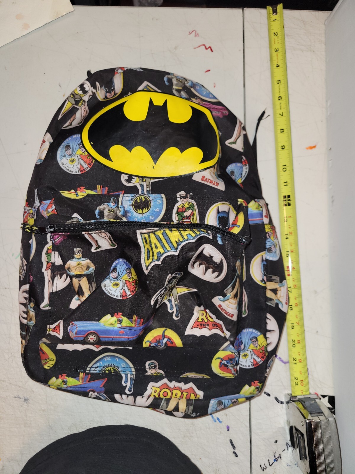 silver age Batman Print Backpack /16″ School Book Bag / Pre-Owned