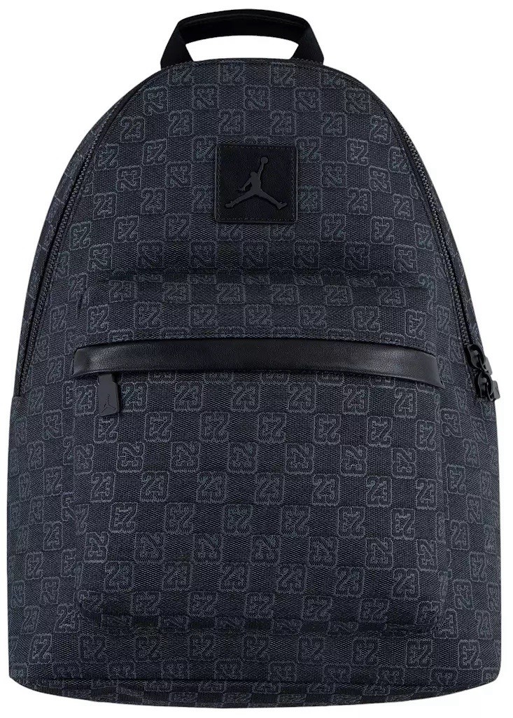 $100 Nike Air Jordan Monogram Logo Jacquard Backpack 20L Luxury Travel Black