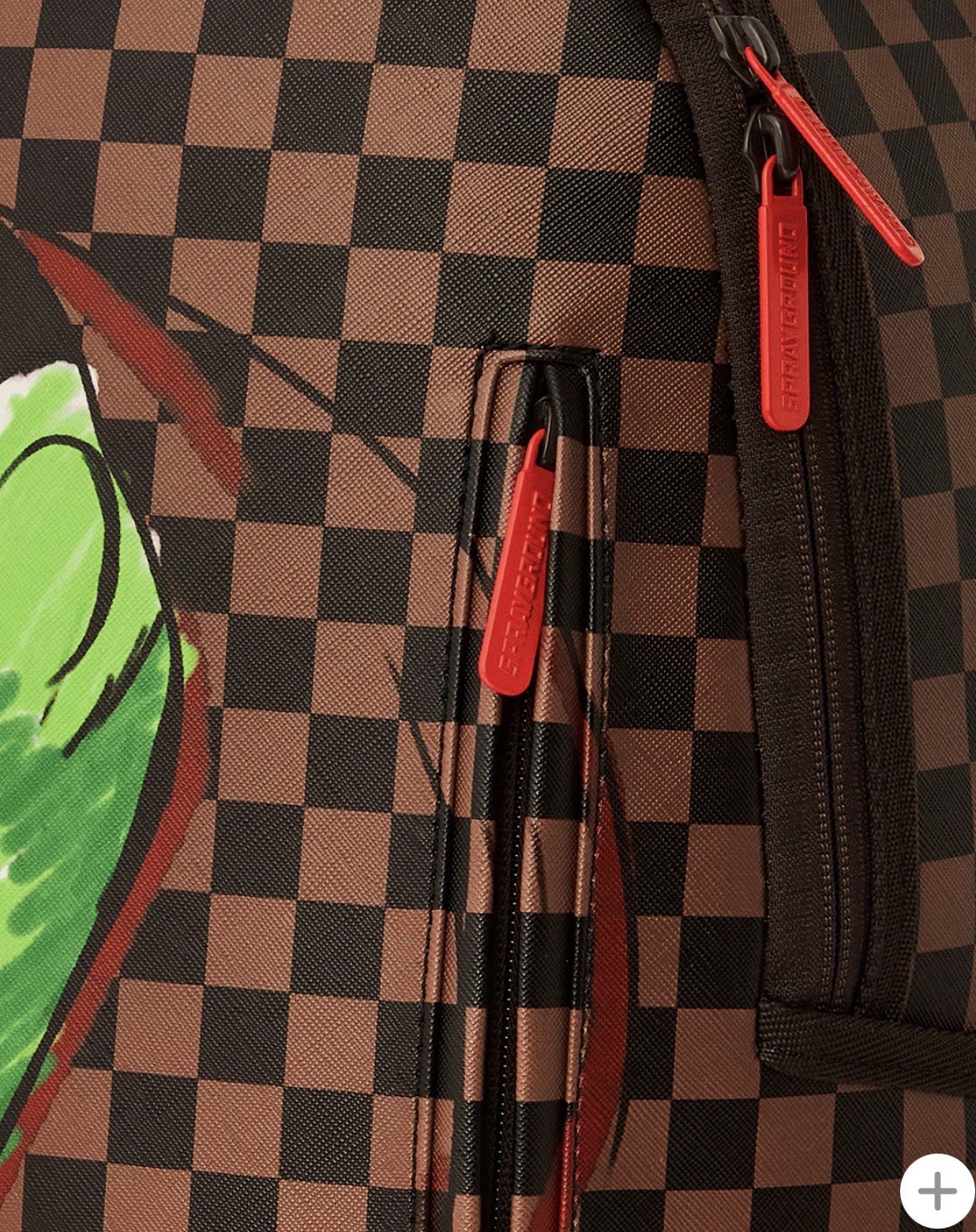 Sprayground Shark In Paris Brown Checkered Money Bear Backpack School Books Bag