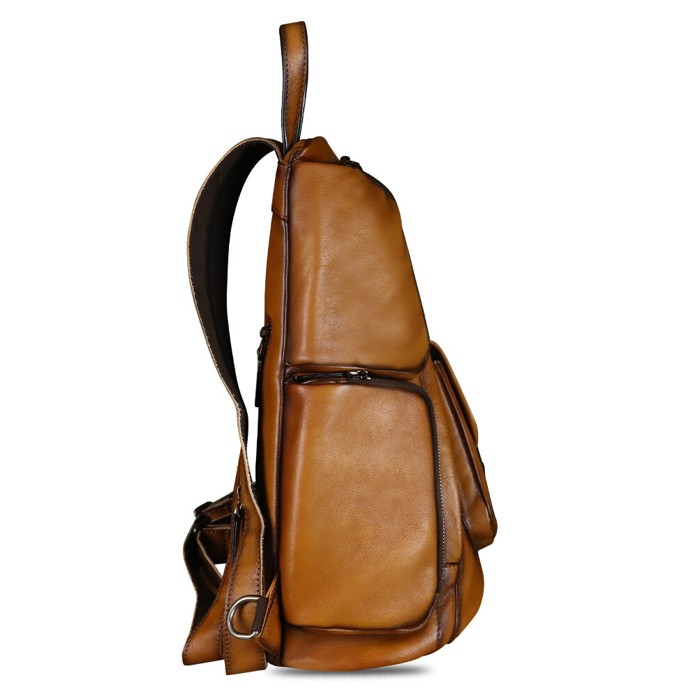 Genuine Leather Large Sling Bag for Men Sling Backpack Purse Crossbody Bag Ipad