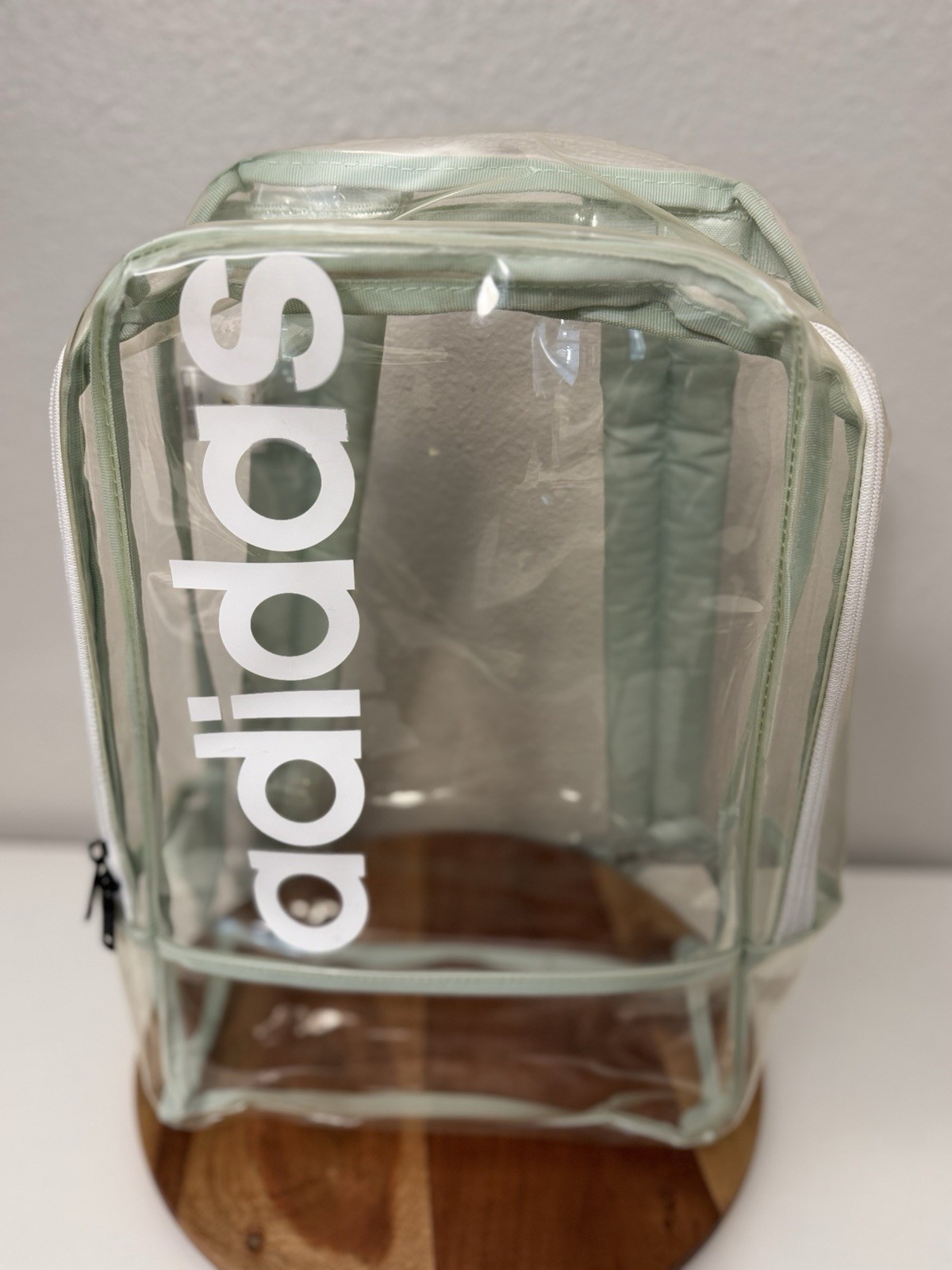 Adidas Clear Linear Backpack/Book-bag Mint Shoulder Straps