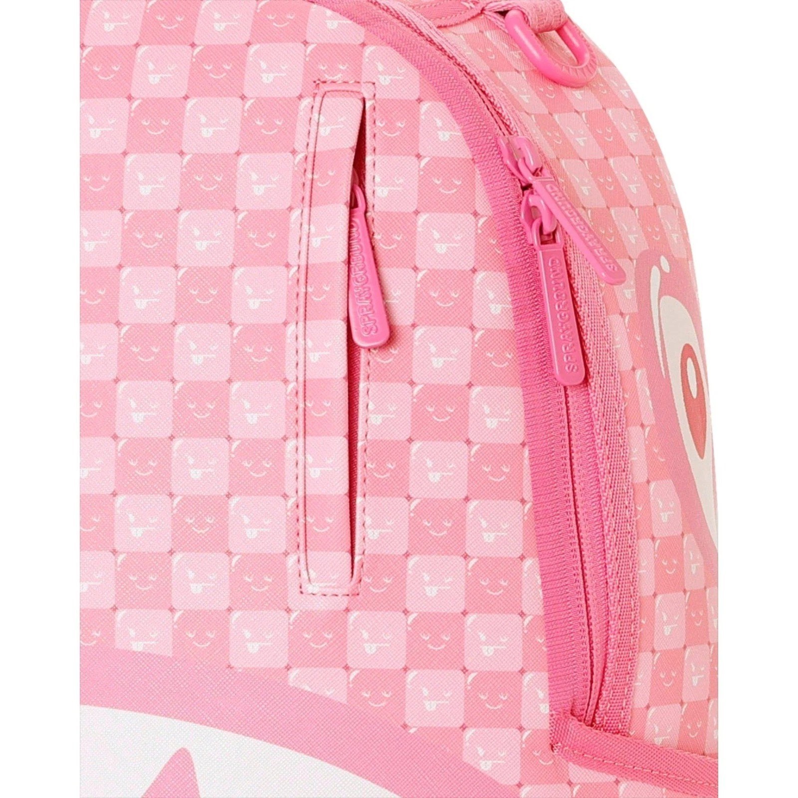 🔥🔥 Sprayground Pink Check Faces Backpack New Bookbag Large School Travel Bag