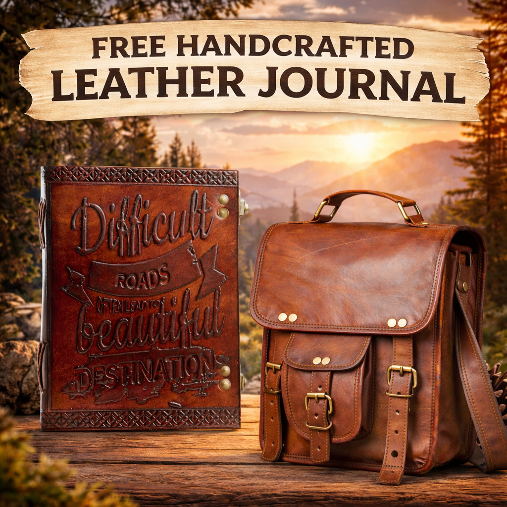 Genuine Leather Crossbody Messenger Bag9x11Brown iPad Tablet+B 1 G 1Free Journal