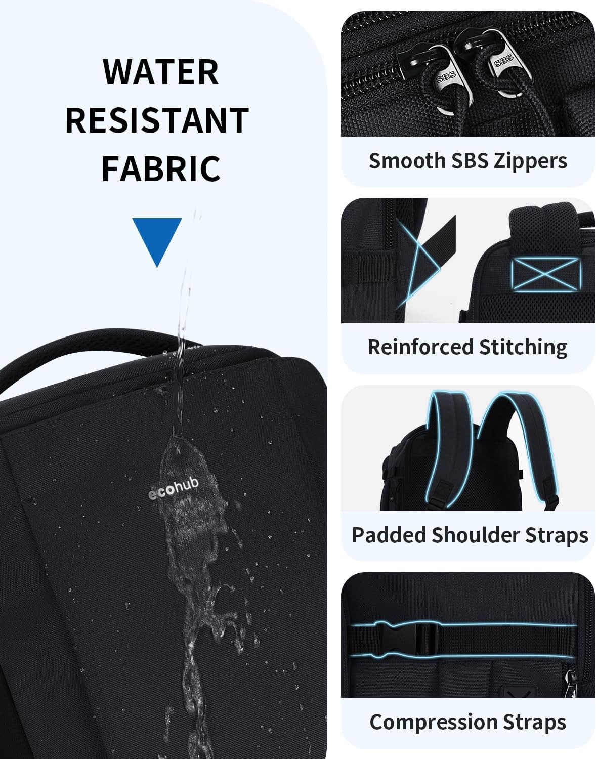 Travel Backpack for Men, Flight Approved Carry on Bag, Personal Item for Airplan