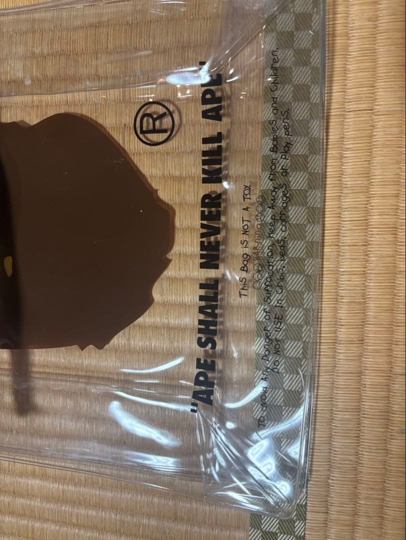BAPE A BATHING APE Clear Vinyl Tote Bag Transparent Logo Print ■ Description
