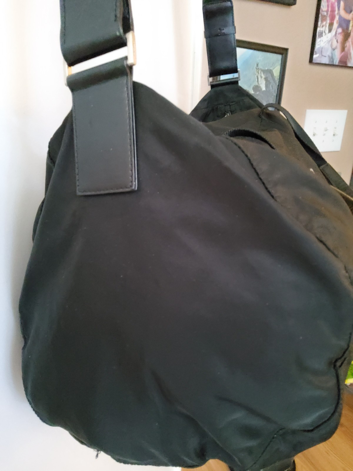 Authentic PRADA Boston Weekend Gym Duffle Bag Nylon Lock Keys Unlined Black