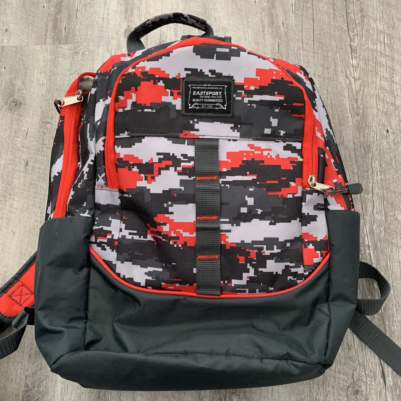 Eastport Access Backpack Unisex Digital Camo Red Black Gray