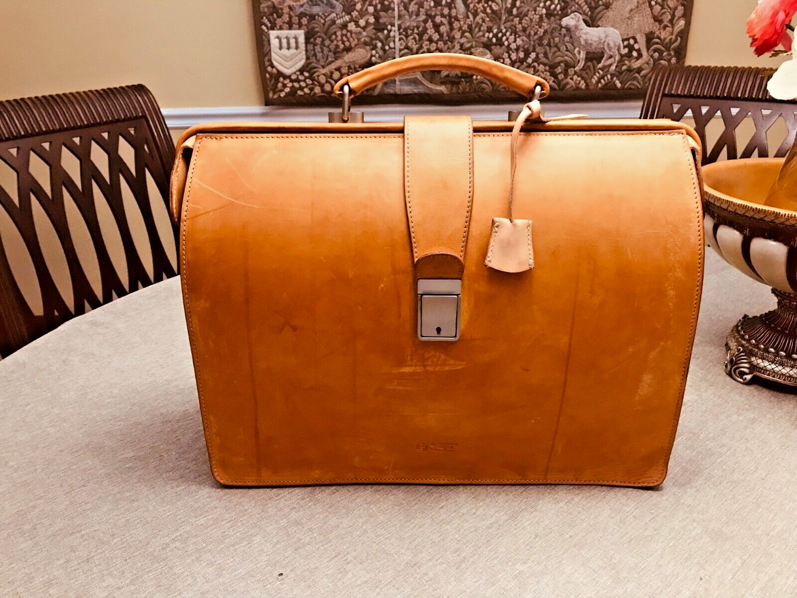 ORIGINAL BREE Tan Heavy Leather Briefcase Lawyer – Doctor Bag …. GERMANY