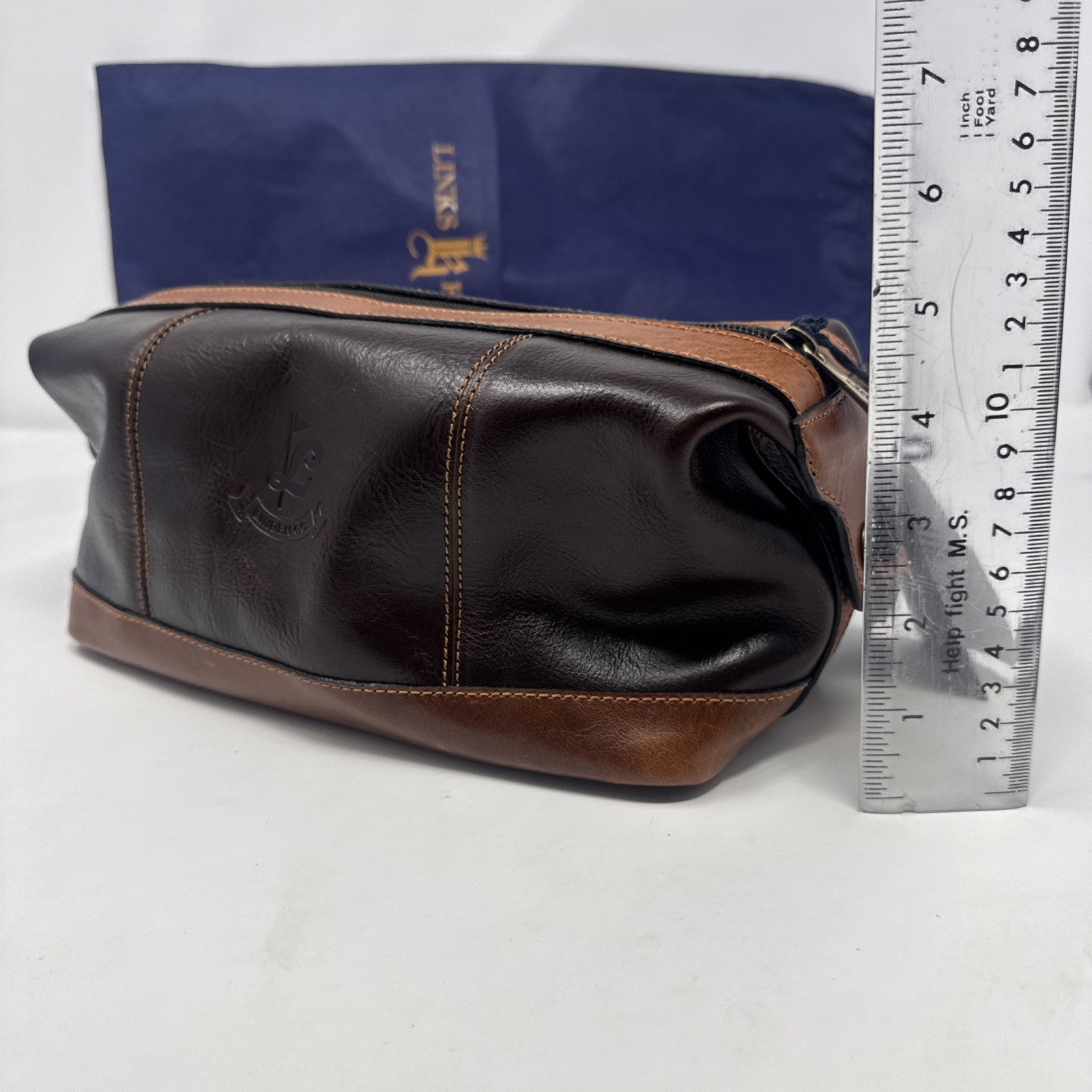 Links & Kings Sundance Travel Kit NWT Brown Premium Leather Some Minor Wear Read