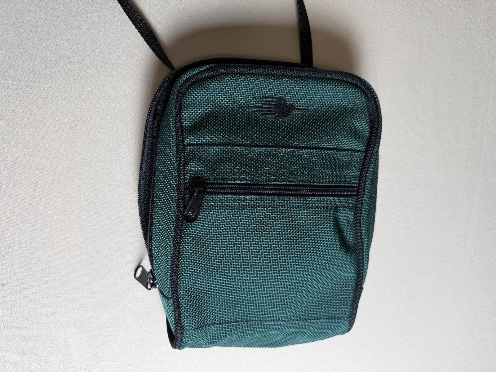 Dark Green Crossbody Bag Small 9X7 Inch Flight Travel Shopping Durable EUC
