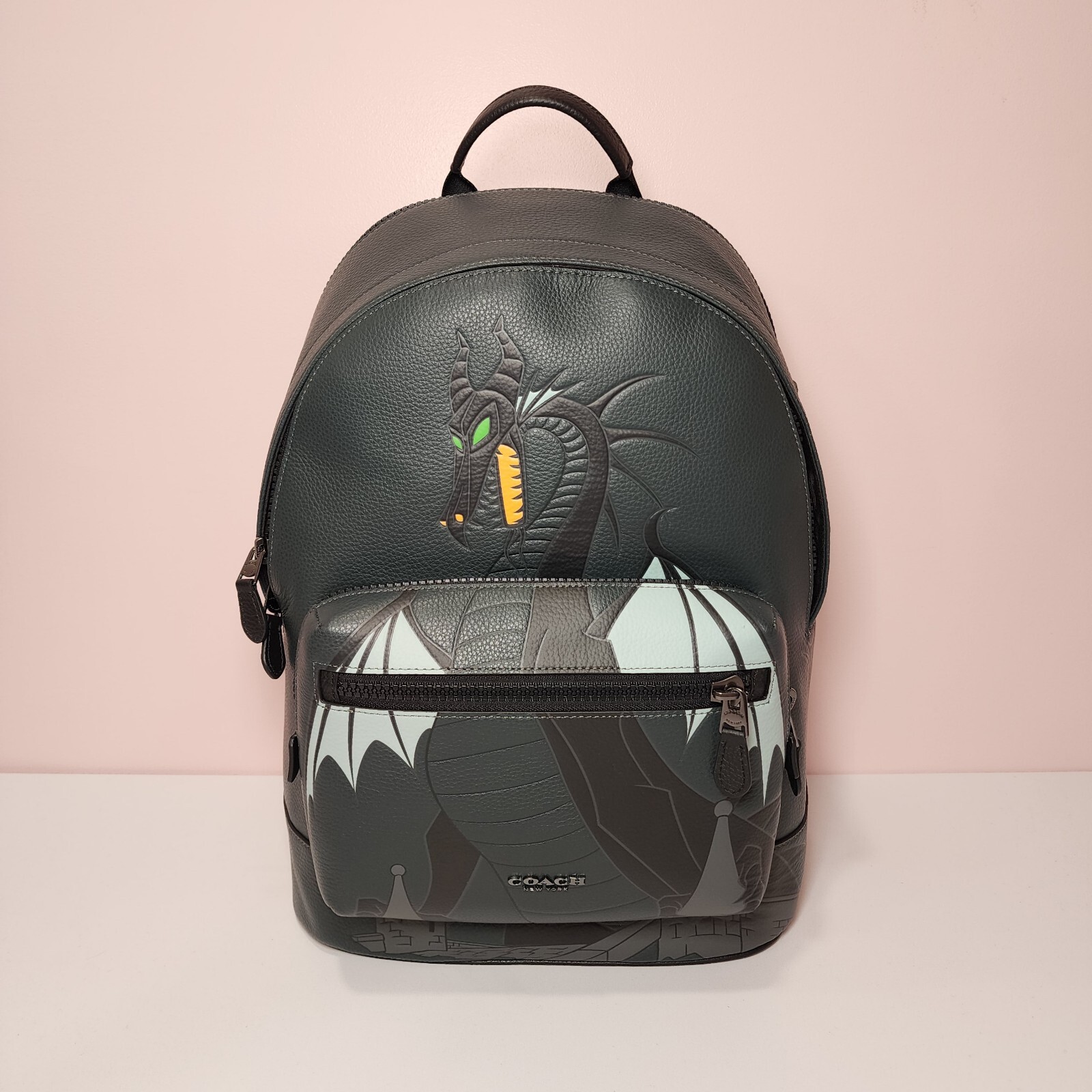 NWT Disney X Coach CC043 West Backpack Maleficent Dragon Motif Villains