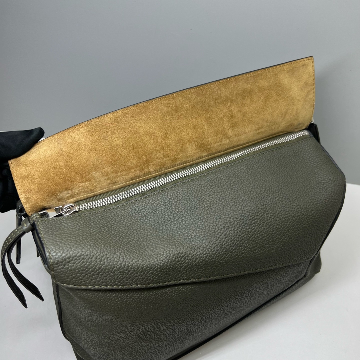 Loewe Pre-Owned Authentic Puzzle Crossbody Handle Bag Leather 35x24x15cm