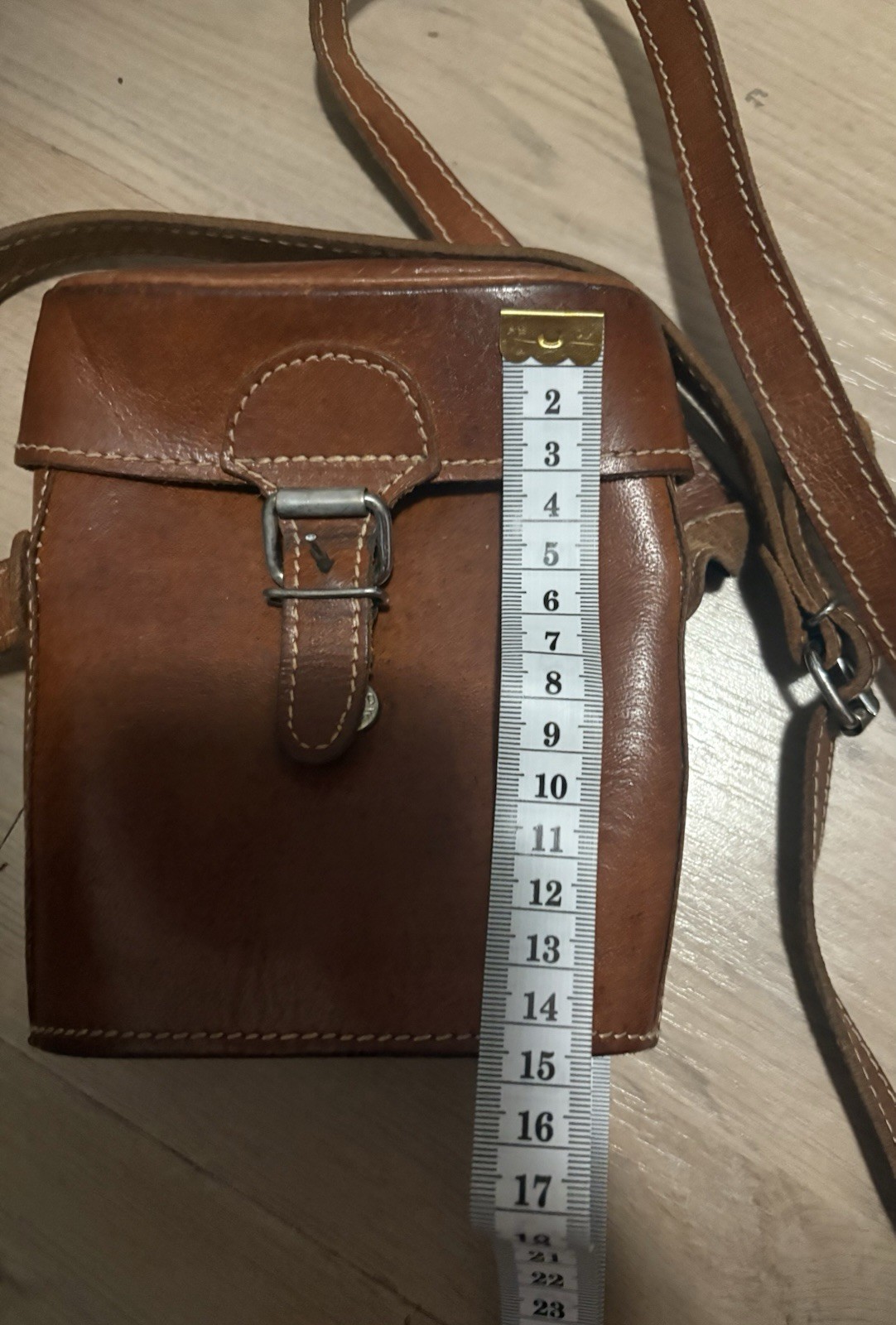Vintage Gypsy Brown Small Crossbody Bag Adjustable Strap Buckle Closure