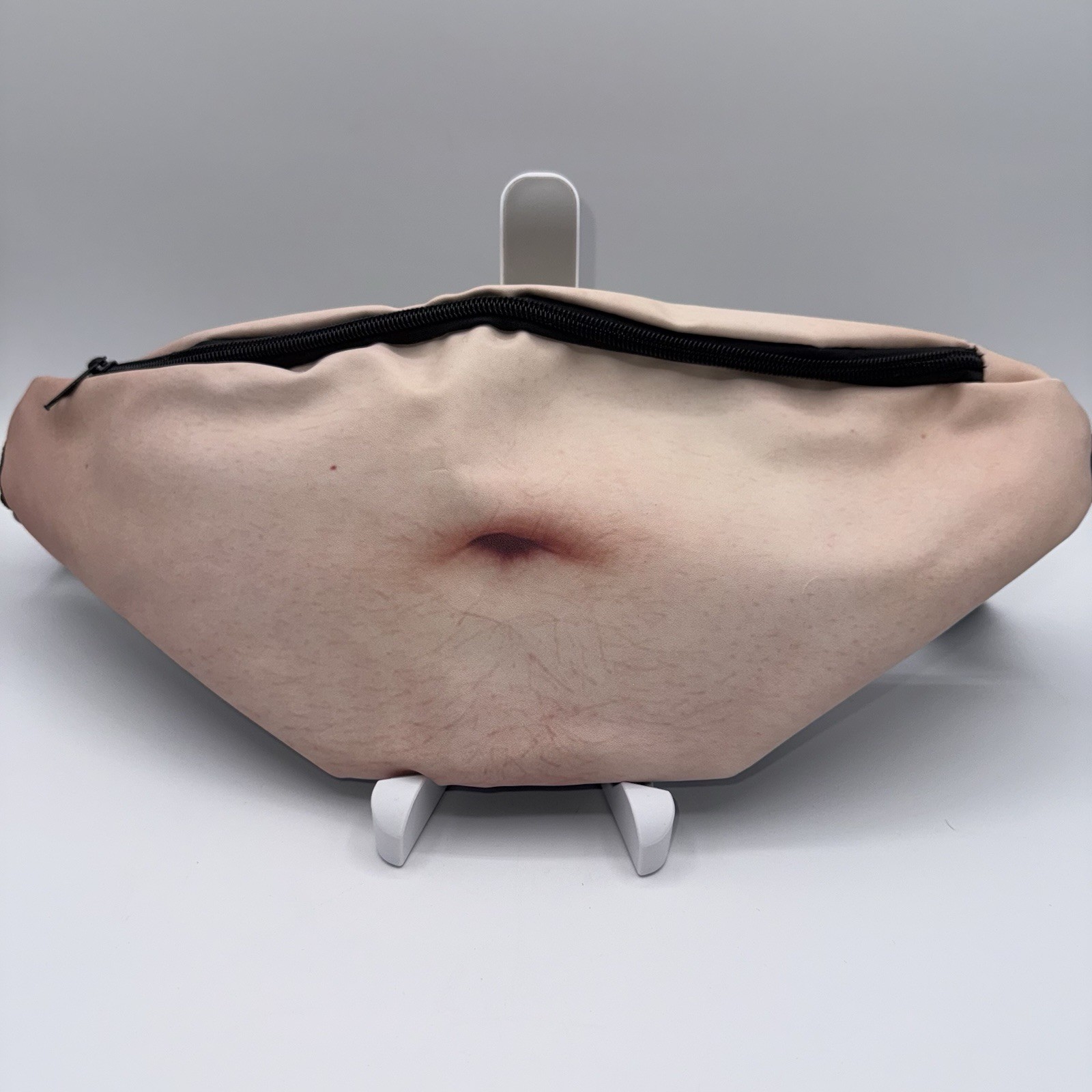 Big Belly Button Fanny Pack Unisex Nylon Hairy Belly Funny Joke Pouch Gag Gift