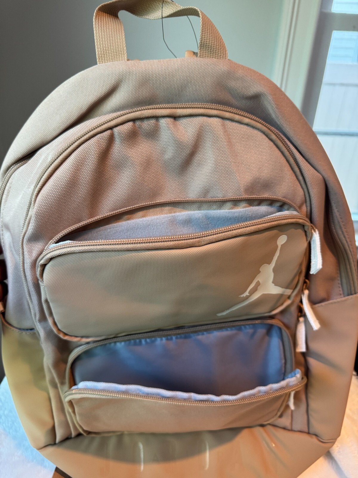 Nike Jordan Essentials Backpack Laptop School Gym Bag Beige/Tan