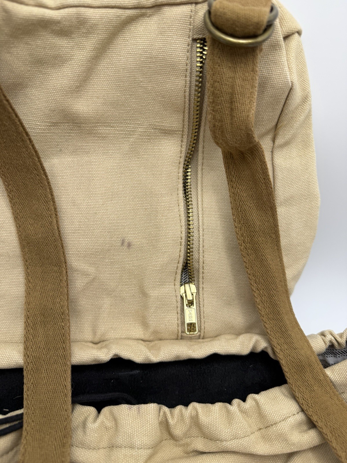 Canvas Rucksack Backpack Tan Minimalist Vintage Style Pack 18×14 YKK Zipper