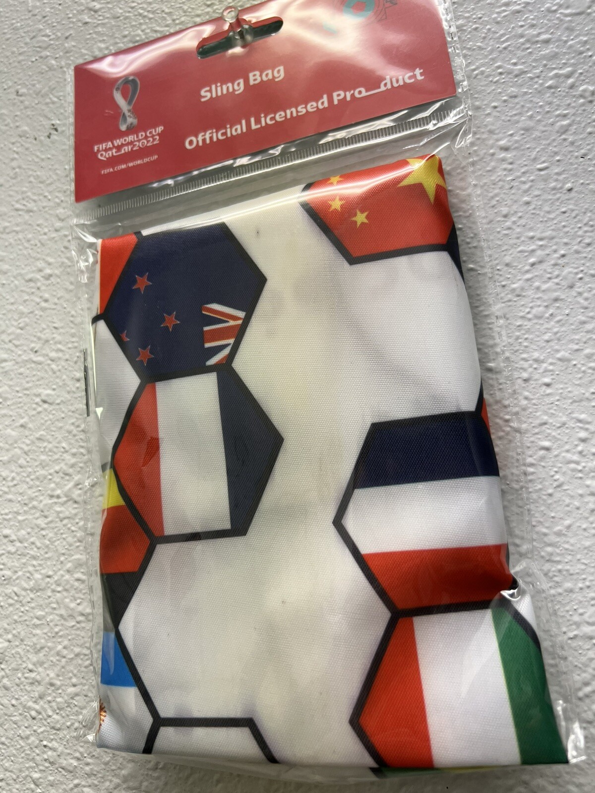 FIFA World Cup 2022 Soccer Drawstring Sling Tote Bag 18 x 14 “ Multi Team