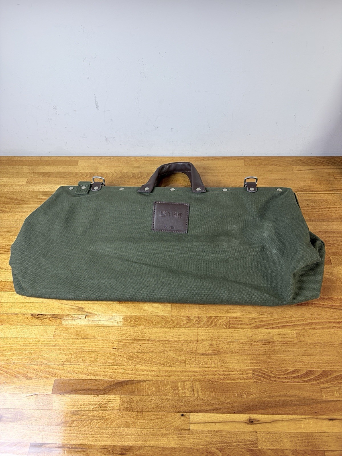 LINE OF TRADE Green Canvas Weekender Bag #0312 6″x19″x13″
